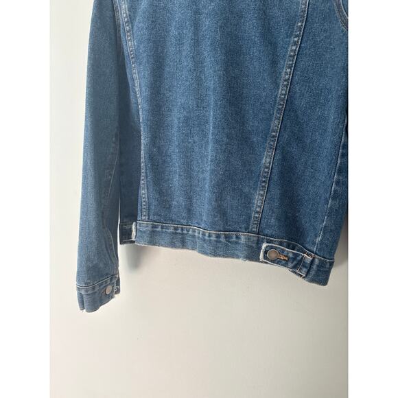Boston Proper Distressed Denim Jean Jacket Womens Medium - Picture 9 of 9